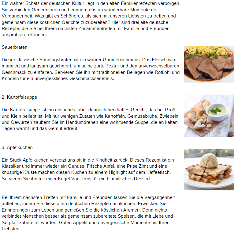 Traditionelle deutsche Rezepte