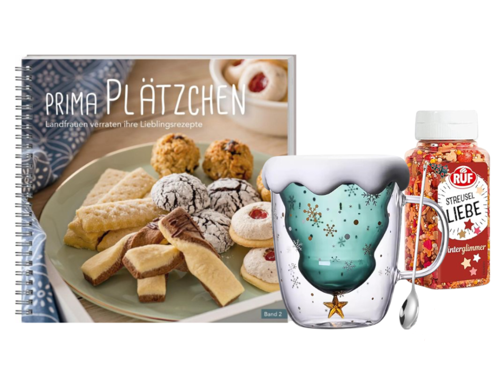 Nikolausgewinnspiel: 3er Dosen-Set für köstliche Plätzchen, dazu weihnachtliche Küchentücher und -löffel