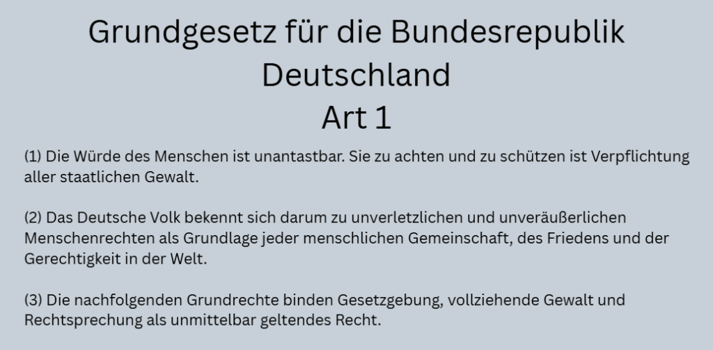 75 Jahre Grundgesetz: Grundgesetz Artikel 1